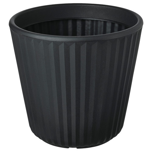 BJÖRNBAMBU Plant pot, in/outdoor dark grey, 32 cm