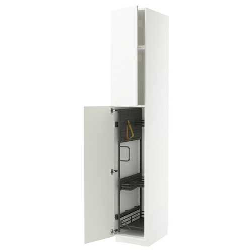 METOD High cabinet with cleaning interior, white/Ringhult white, 40x60x240 cm