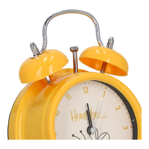 Classic Alarm Clock Honeybee, yellow