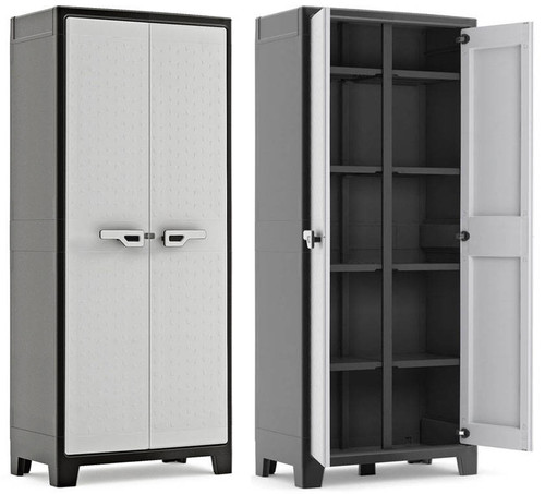 Outdoor/Workshop High Cabinet Multispace, black-grey