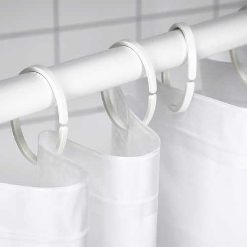 HASSJÖN Shower curtain ring, white