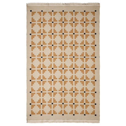 TELEGRAFLINJE Rug, flatwoven, yellow-beige, 170x240 cm