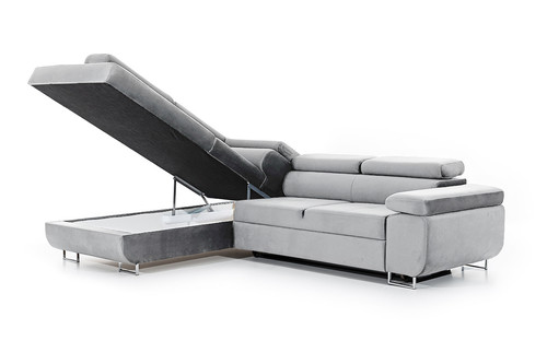 Corner Sofa-Bed Left Annabelle Monolith 84, grey