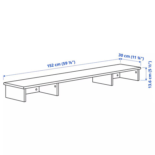IDANÄS Add-on unit desk, white, 152x30 cm