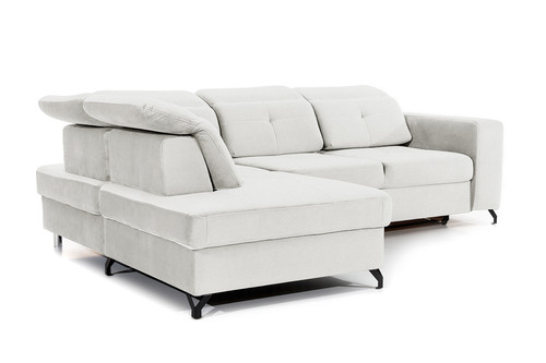 Corner Sofa-Bed Left Belavio L Raven 22, light beige