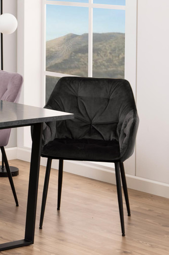 Chair Brooke, velvet, dark grey