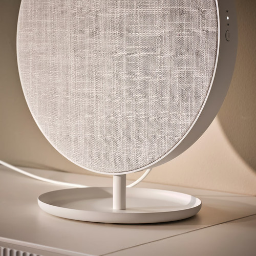 SOLSKYDD Bluetooth speaker, white, 29 cm