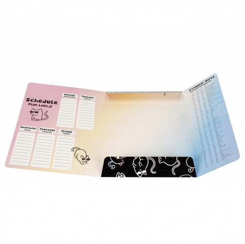 Document File Folder with Elastic Band A4 10pcs Kitty, black, assorted patterns