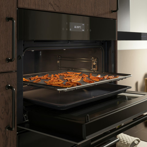SPJUTBO True fan oven w microwave func, air fry function Grill function/black IKEA 700