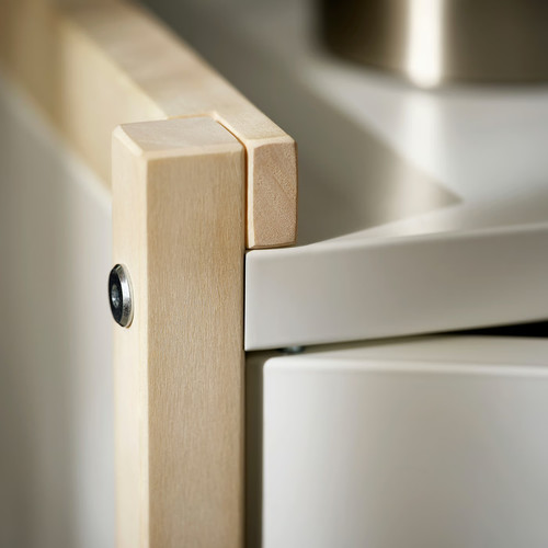EKENABBEN Cabinet, aspen/white, 70x35x51 cm