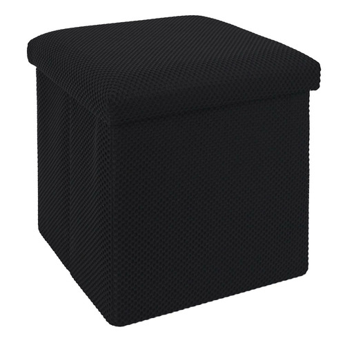Folding Storage Pouffe Vels Atom, black