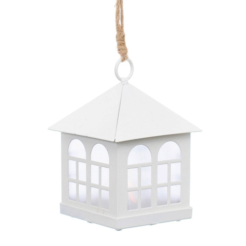 Christmas LED Lantern 8 cm, white, battery-operated