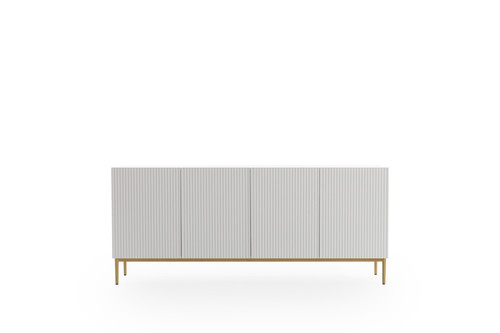 Four-Door Cabinet Nicole 200cm, matt white, gold legs