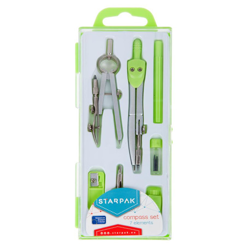 Starpak 7-Piece Compass Set, 1pc, assorted colours