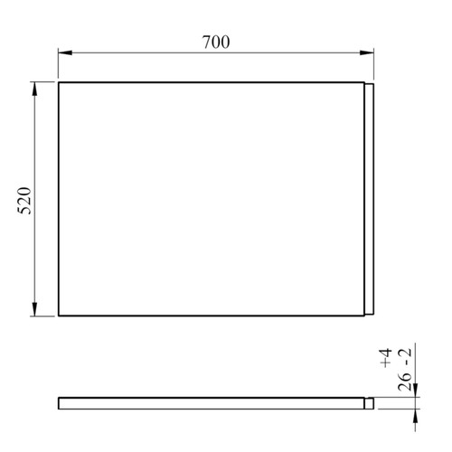 GoodHome Bathtub Panel Cavally Teesta, side, 70 cm