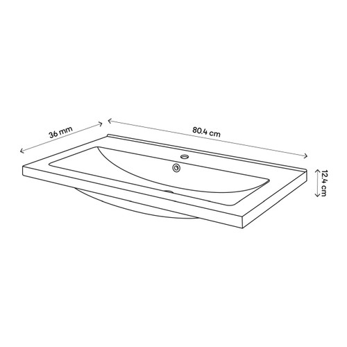 GoodHome Wash-basin Nira slim 16 x 38 x 82.8 cm, white