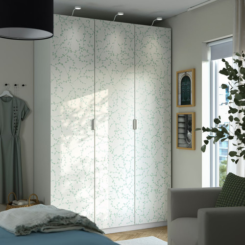 LINNABERG Door with hinges, white, 50x229 cm