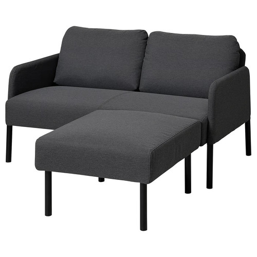 GLOSTAD 2-seat sofa with chaise longue, Knisa dark grey