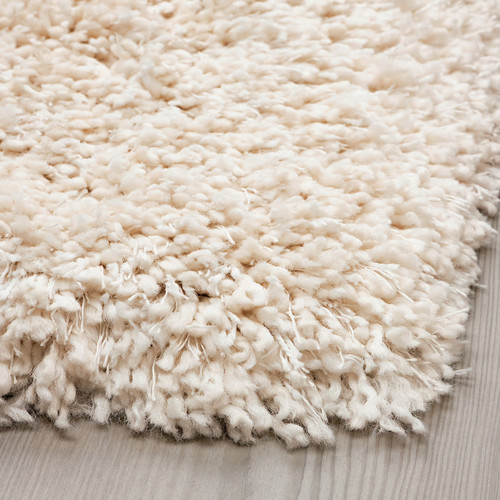 VOLLERSLEV Rug, high pile, white, 133x195 cm