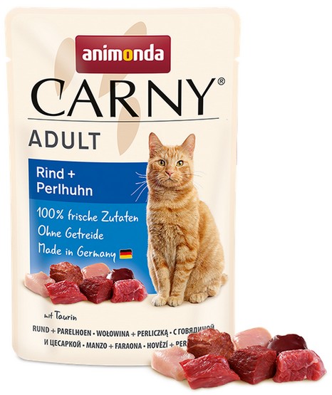 Animonda Carny Adult Cat Food Beef Guinea Fowl 85g www.megastore .mt