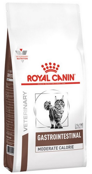 Royal Canin Veterinary Diet Feline Gastrointestinal Moderate Calorie Dry Cat Food 4kg www.megastore .mt