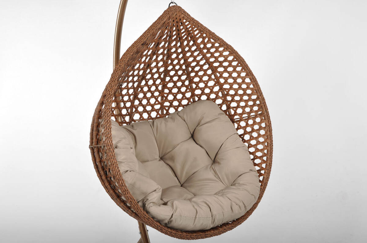 Hanging Cocoon Chair BALI LUX in outdoor brown www.megastore .mt