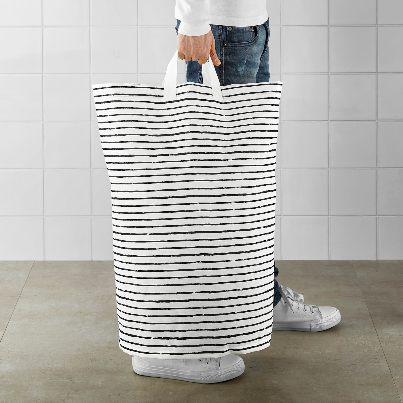 PURRPINGLA Laundry bag, beige, 100 l - IKEA